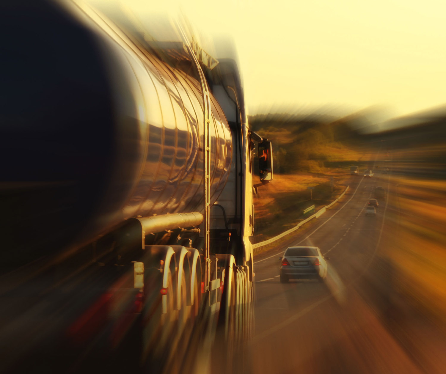 oil trucks on the road